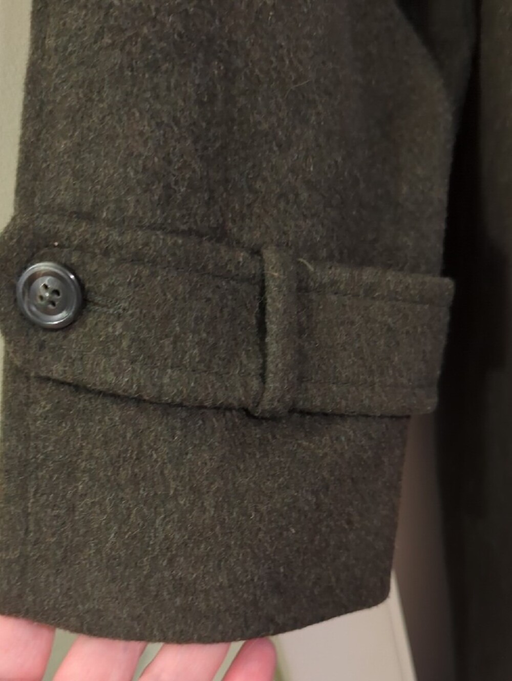 Vintage Schneiders Salzburg Austrian Loden Wool Trench Coat Sz 8/38 - Picture 11 of 16